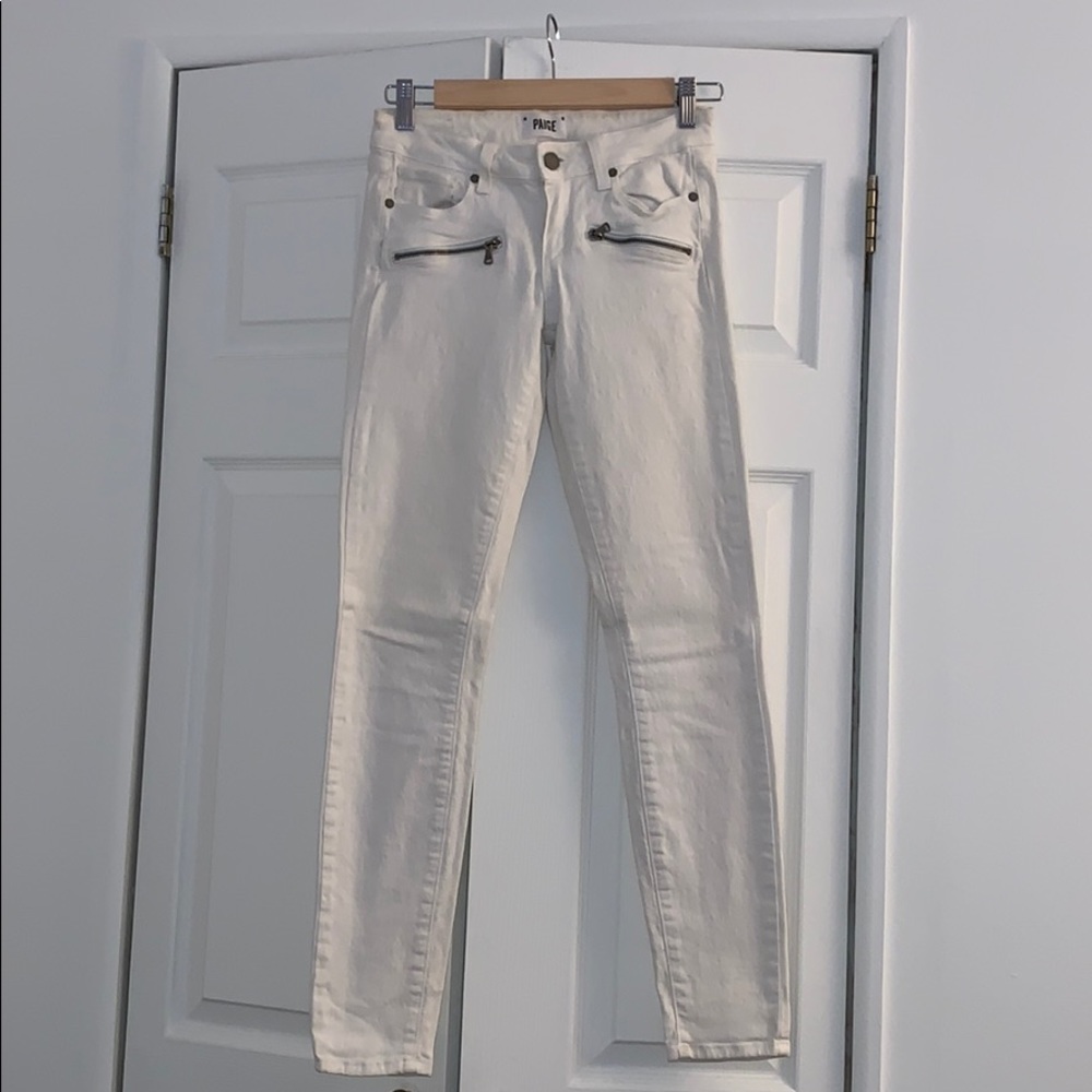 PAIGE White Jeans Front ZIP
